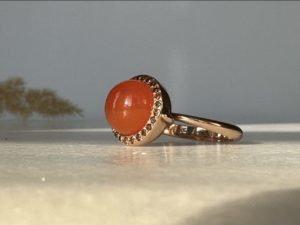 Carnelian Cognac Diamonds Ring - Image 13