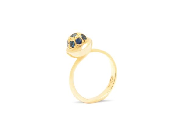 Blue Sapphires Small Sphere Ring