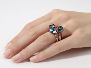 Blue Sapphires Small Sphere Ring - Image 4