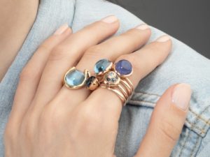 Blue Sapphires Small Sphere Ring - Image 6