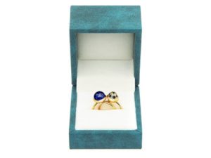 Blue Sapphires Small Sphere Ring - Image 7