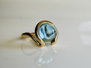 Swiss Blue Topaz Open Wave Ring - Image 6