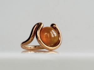 Hessonite Garnet Open Wave Ring - Image 6