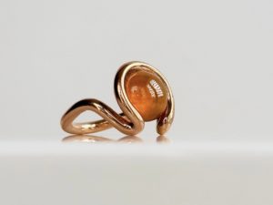 Hessonite Garnet Open Wave Ring - Image 7