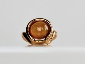 Hessonite Garnet Open Wave Ring - Image 8