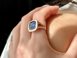 Cashmere Blue Sapphire Ring - Image 11