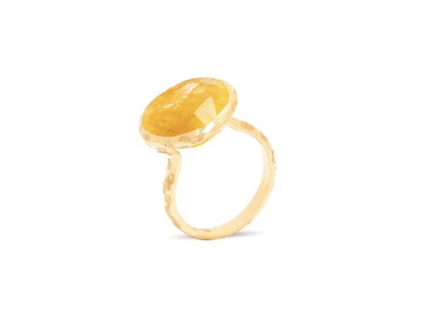 Simplicity Burmese Yellow Sapphire Ring