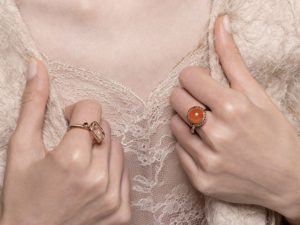 Simplicity Pink Morganite Garnet Ring - Image 9