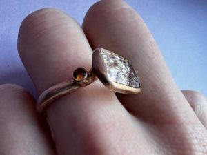 Simplicity Pink Morganite Garnet Ring - Image 11