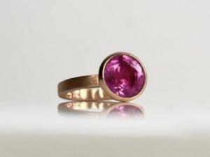 Pink Sapphire Medium Band Ring - Image 7