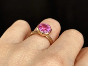 Pink Sapphire Medium Band Ring - Image 3