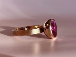 Pink Sapphire Medium Band Ring - Image 10