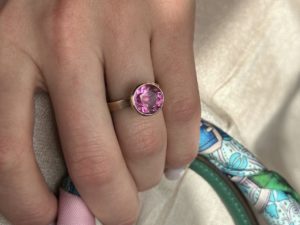 Pink Sapphire Medium Band Ring - Image 4