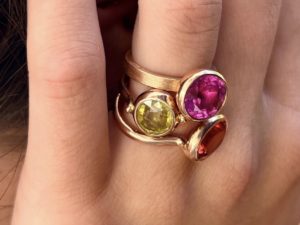 Pink Sapphire Medium Band Ring - Image 15