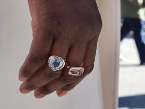 Simplicity Frosted Aquamarine Heart Ring - Image 11