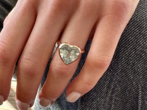 Simplicity Frosted Aquamarine Heart Ring - Image 12