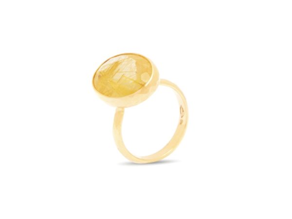 Simplicity Golden Rutilated Quartz Ring