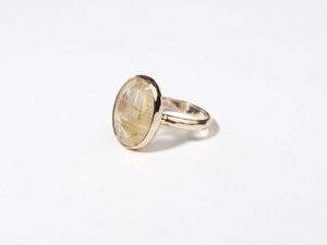 Simplicity Golden Rutilated Quartz Ring - Image 3