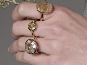 Simplicity Golden Rutilated Quartz Ring - Image 6