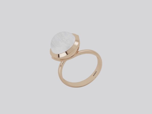 Rainbow Moonstone Large Sphere Ring