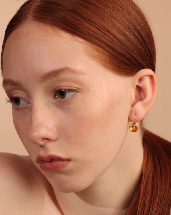 Drilled Citrine Hoop Earrings