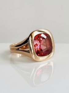 Pink Sapphire Cushion Ring - Image 6