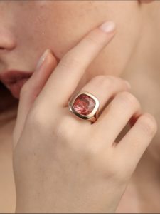 Pink Sapphire Cushion Ring - Image 5