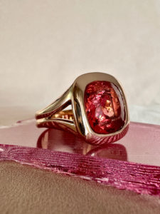 Pink Sapphire Cushion Ring - Image 4