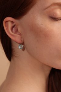 Drilled Sky Blue Topaz Hoop Earrings - Image 4