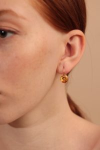 Drilled Citrine Hoop Earrings - Image 2