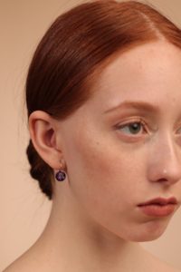 Drilled Amethyst Hoop Earrings - Image 4