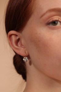 Drilled White Topaz Hoop Earrings - Image 3