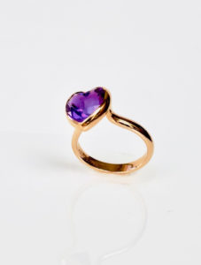 Amethyst Heart Ring - Image 4