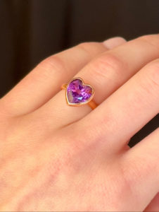 Amethyst Heart Ring - Image 5