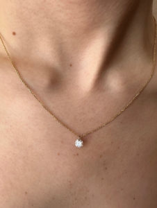 Solitaire Floating Diamond Necklace - Image 3