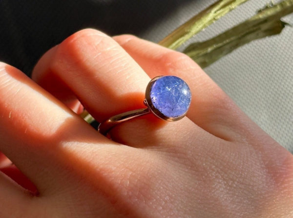 Blue Tourmaline Large Sphere Ring