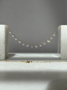 Set Free Floating Rose Cut Diamonds Station Necklace - Image 2