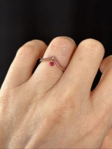 Natural Ruby Marquise Pave Ring - Image 2