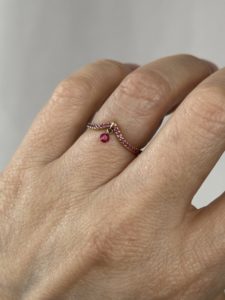 Natural Ruby Marquise Pave Ring - Image 3