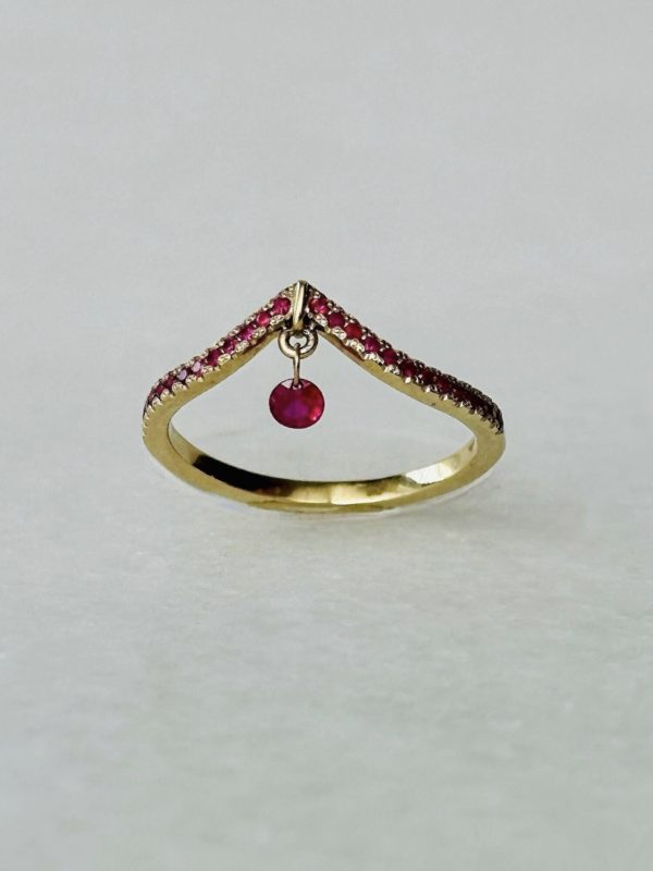 Natural Ruby Marquise Pave Ring