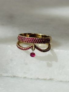 Natural Ruby Marquise Pave Ring - Image 4