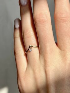 Floating Diamond Wishbone Chevron Ring - Image 6